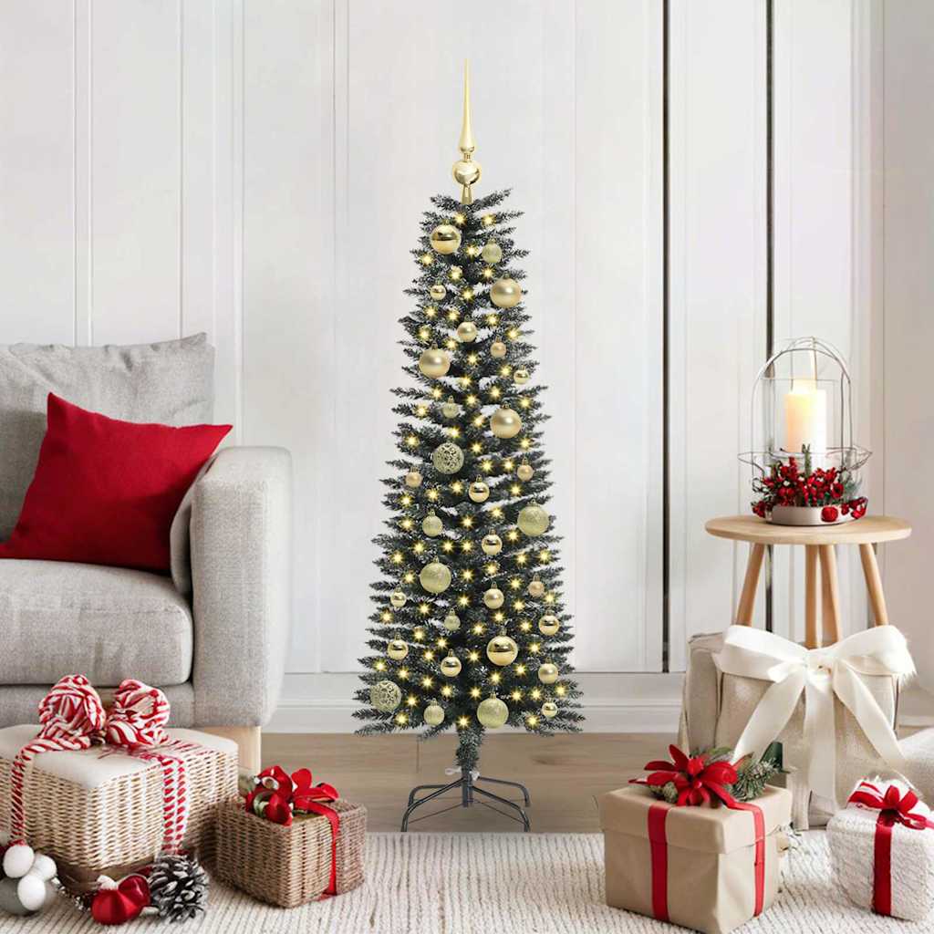 Albero di Natale artificiale VidaXL con 150 LED verdi, 120 cm in PVC e plastica e acciaio