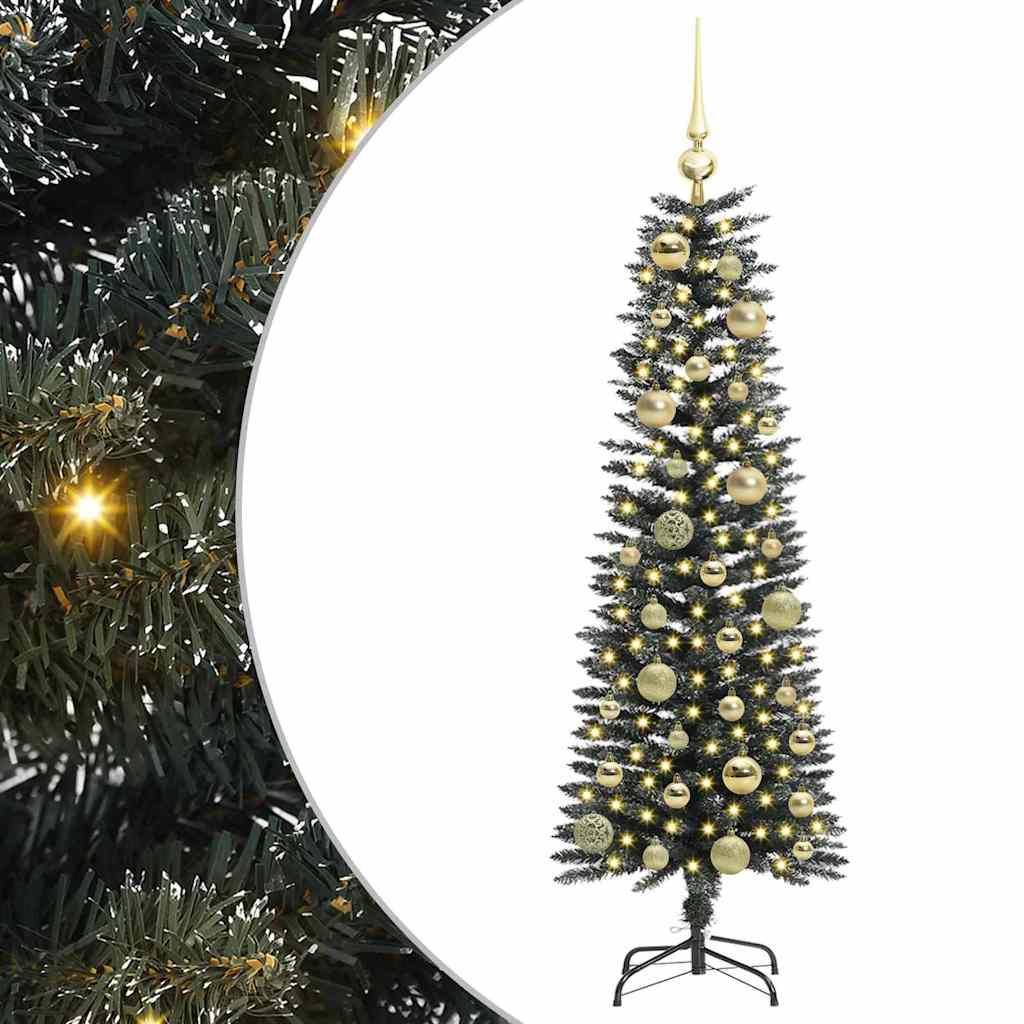 Albero di Natale artificiale VidaXL con 150 LED verdi, 120 cm in PVC e plastica e acciaio