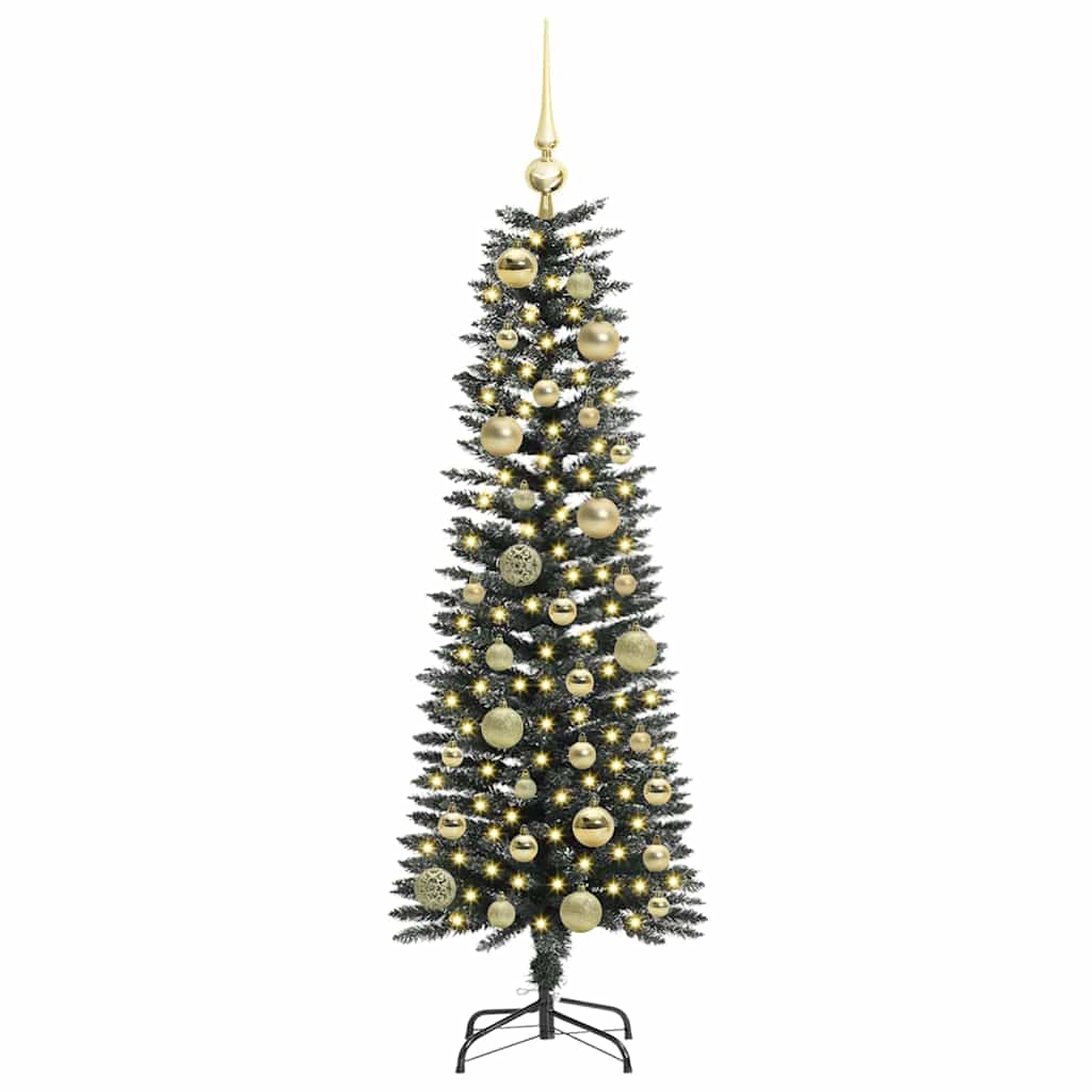 Albero di Natale artificiale VidaXL con 150 LED verdi, 120 cm in PVC e plastica e acciaio