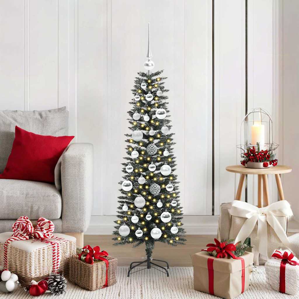 Albero di Natale artificiale VidaXL con 150 LED verdi, 120 cm in PVC e plastica e acciaio