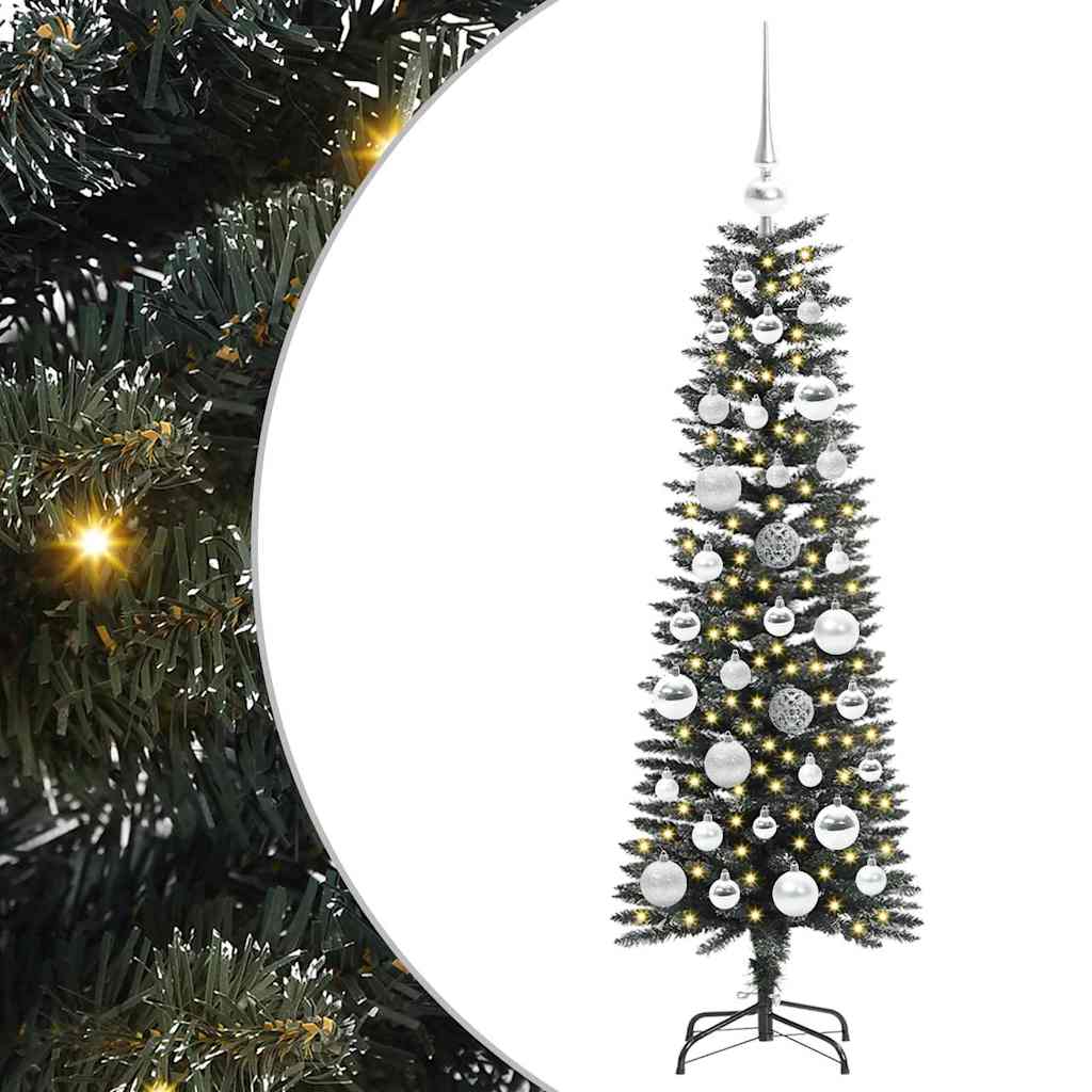 Albero di Natale artificiale VidaXL con 150 LED verdi, 120 cm in PVC e plastica e acciaio