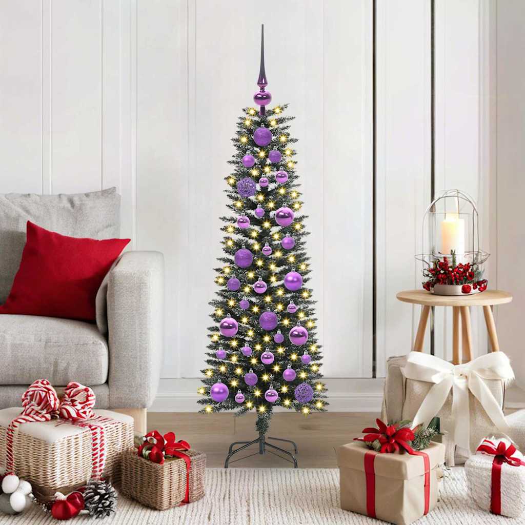 Árbol de Navidad artificial VidaXL con 150 LED verde, 120 cm PVC y plástico y acero