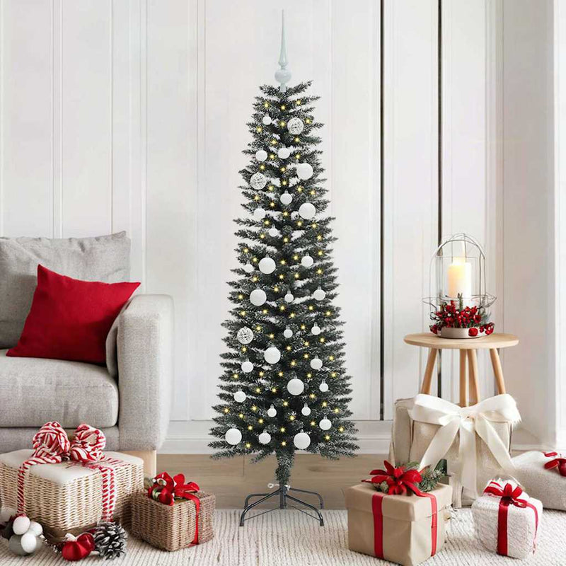 Albero di Natale artificiale VidaXL con 150 LED verdi, 150 cm in PVC e plastica e acciaio
