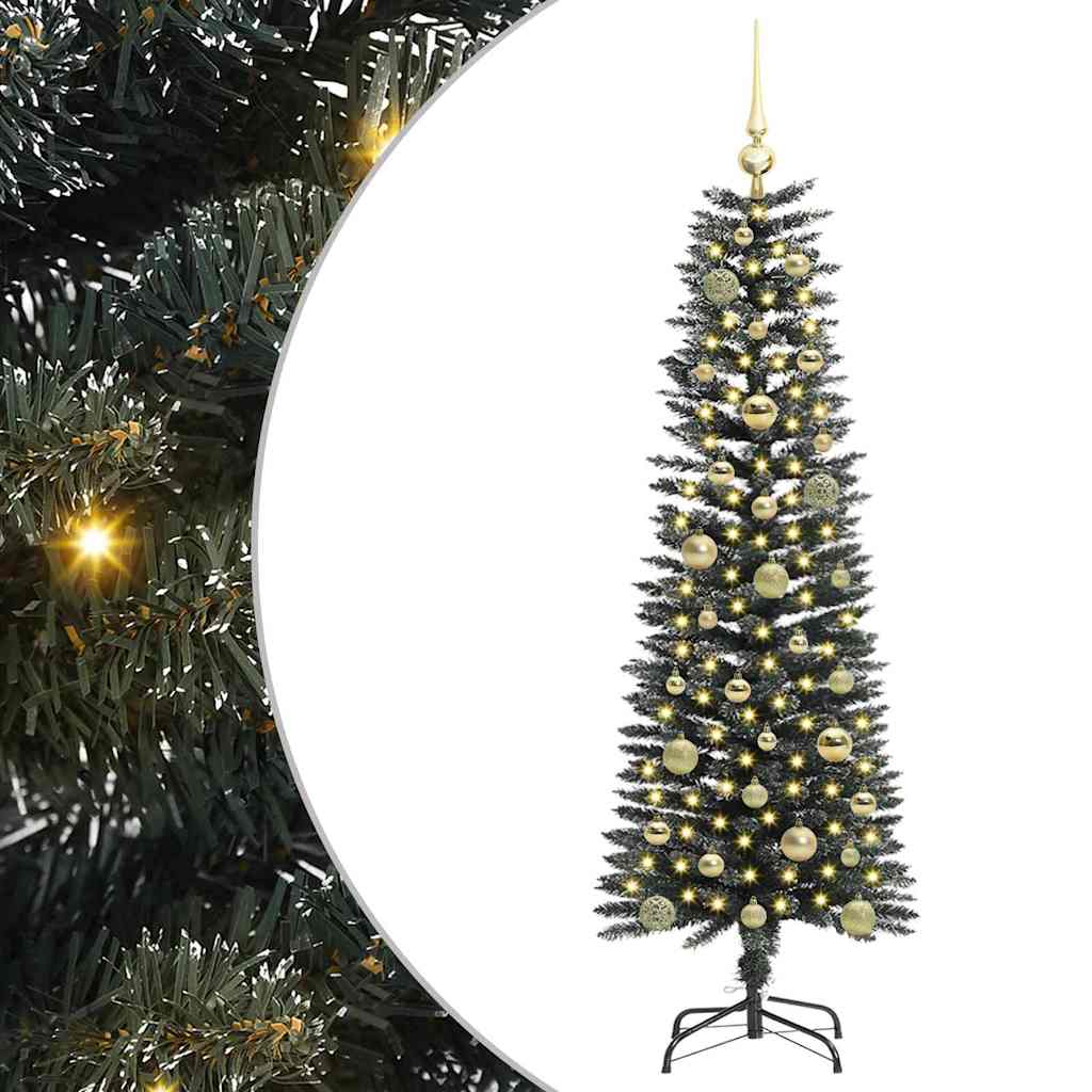Albero di Natale artificiale VidaXL con 150 LED verdi, 150 cm in PVC e plastica e acciaio