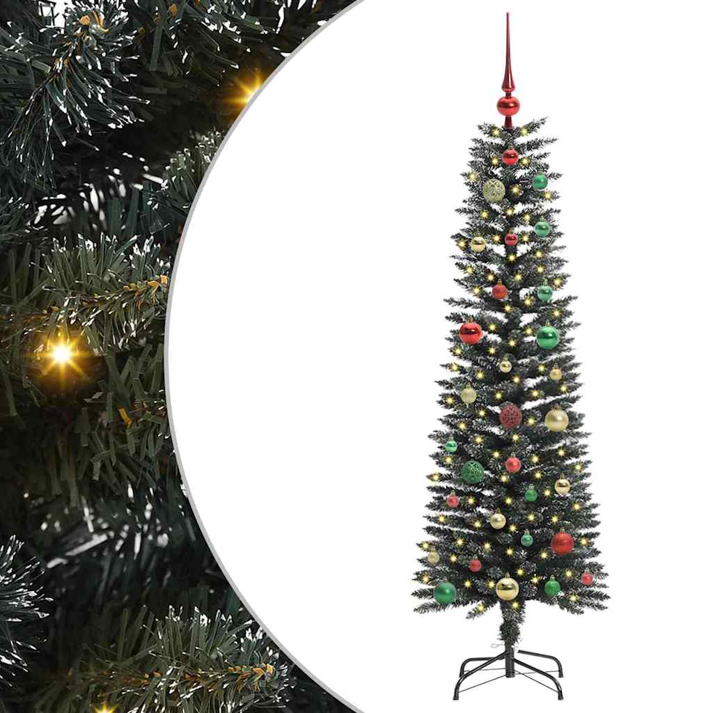 Albero di Natale artificiale VidaXL con 150 LED verdi, 150 cm in PVC e plastica e acciaio