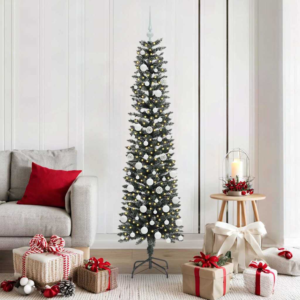 Albero di Natale artificiale Vidaxx con 300 LED verdi 180 cm in PVC e plastica e acciaio