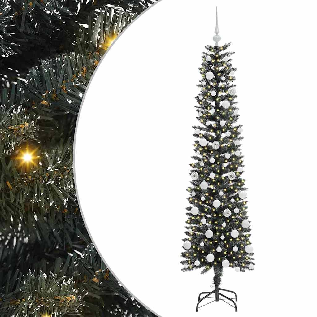 Albero di Natale artificiale Vidaxx con 300 LED verdi 180 cm in PVC e plastica e acciaio