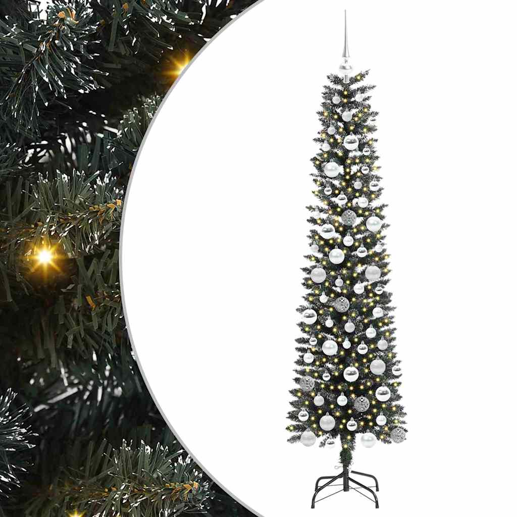 Albero di Natale artificiale Vidaxx con 300 LED verdi 180 cm in PVC e plastica e acciaio