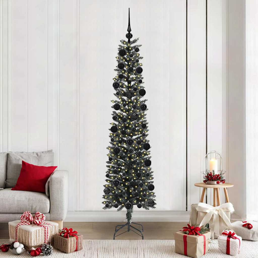 Albero di Natale artificiale VidaXL con 300 LED verdi, 210 cm in PVC e plastica e acciaio