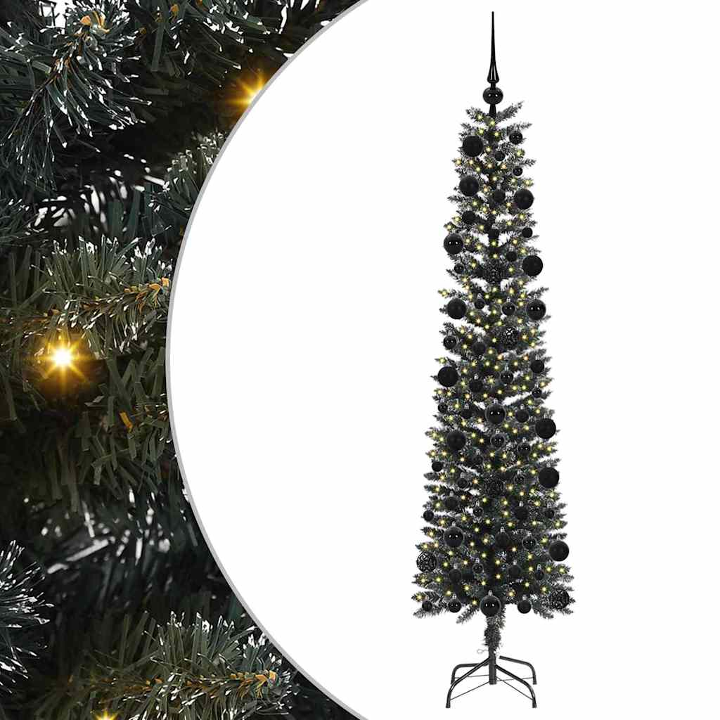 Albero di Natale artificiale VidaXL con 300 LED verdi, 210 cm in PVC e plastica e acciaio