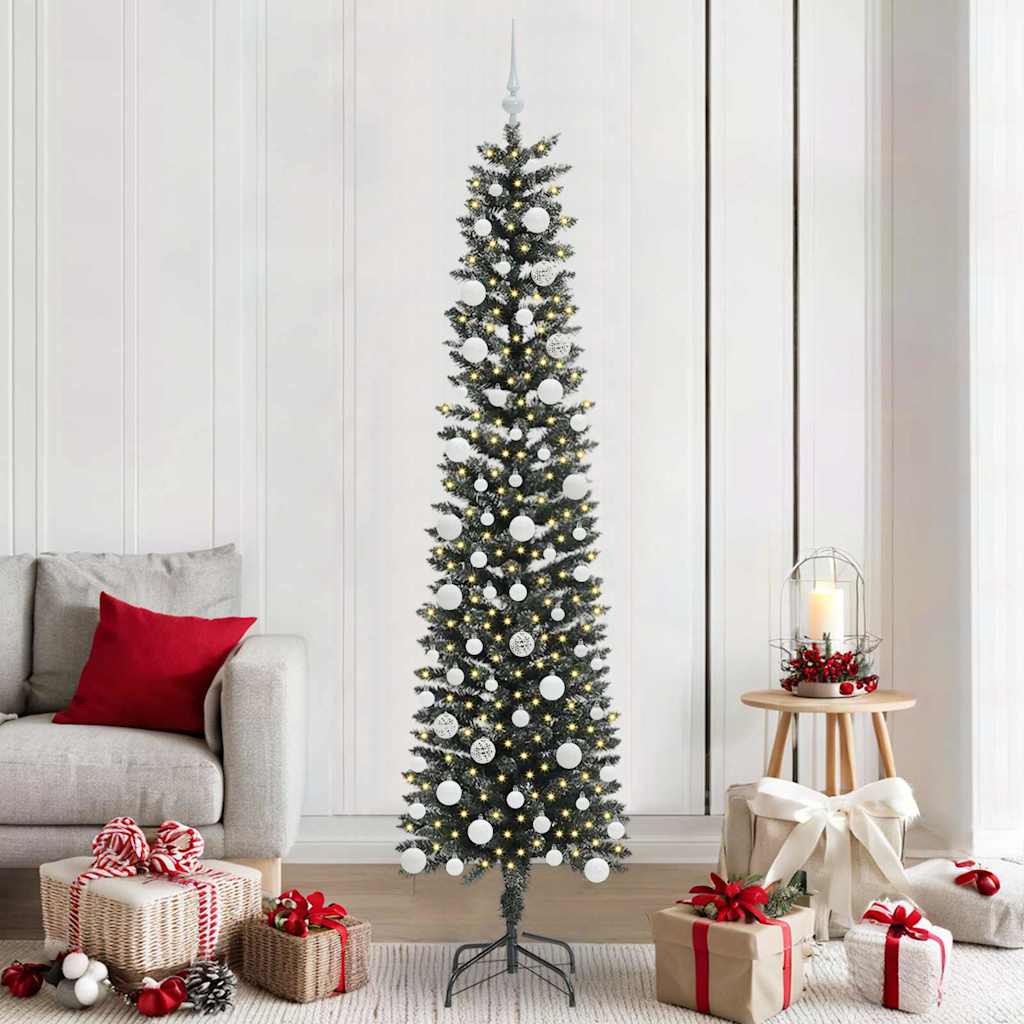 Albero di Natale artificiale VidaXL con 300 LED verdi, 210 cm in PVC e plastica e acciaio