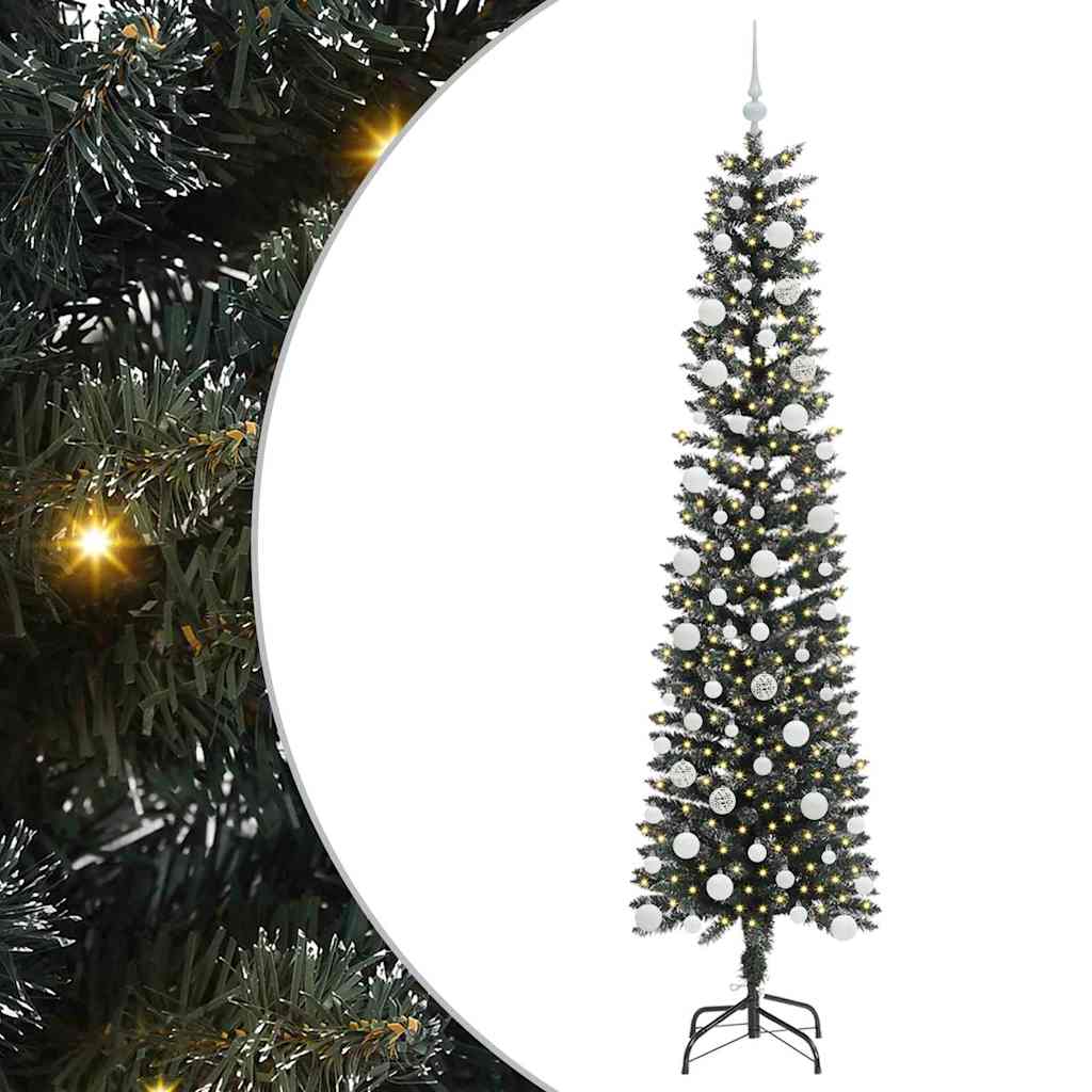 Albero di Natale artificiale VidaXL con 300 LED verdi, 210 cm in PVC e plastica e acciaio