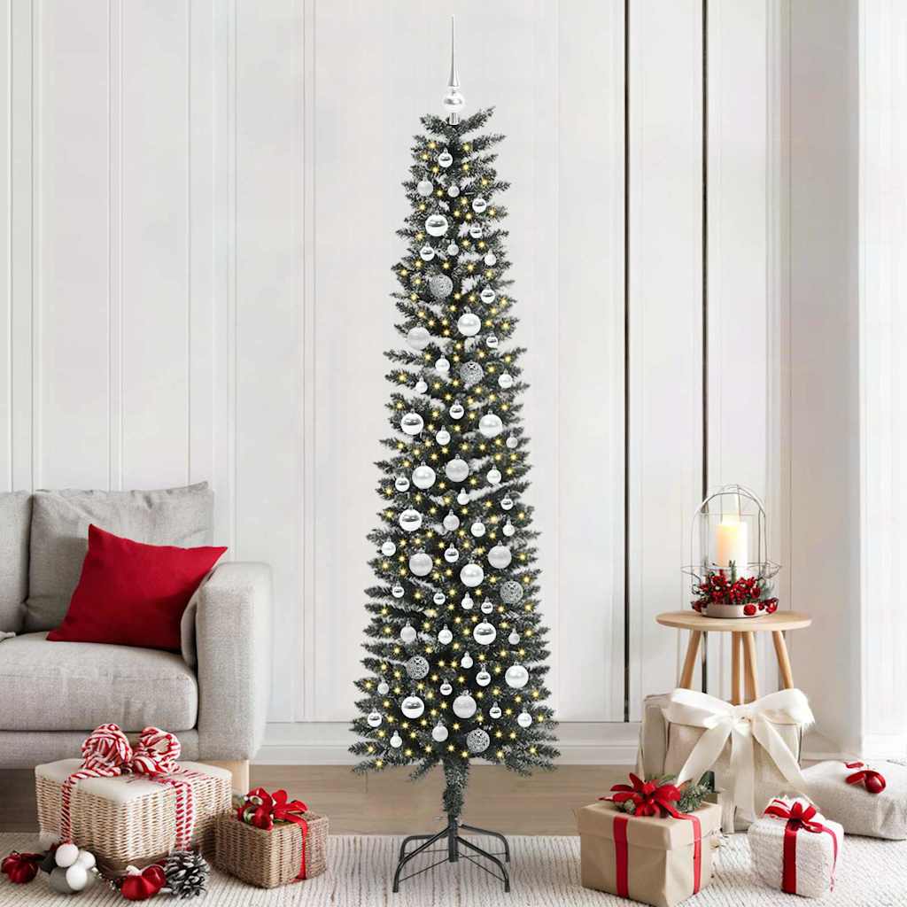 Albero di Natale artificiale VidaXL con 300 LED verdi, 210 cm in PVC e plastica e acciaio