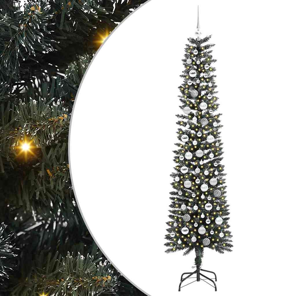 Albero di Natale artificiale VidaXL con 300 LED verdi, 210 cm in PVC e plastica e acciaio