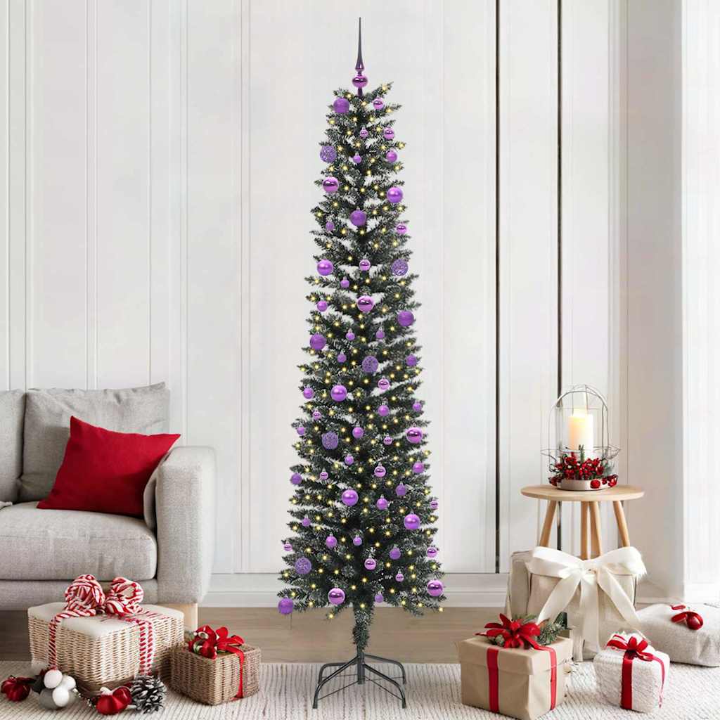 Albero di Natale artificiale VidaXL con 300 LED verdi, 210 cm in PVC e plastica e acciaio
