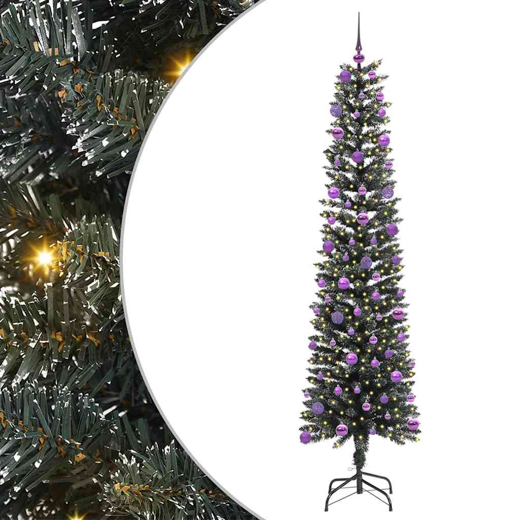 Albero di Natale artificiale VidaXL con 300 LED verdi, 210 cm in PVC e plastica e acciaio