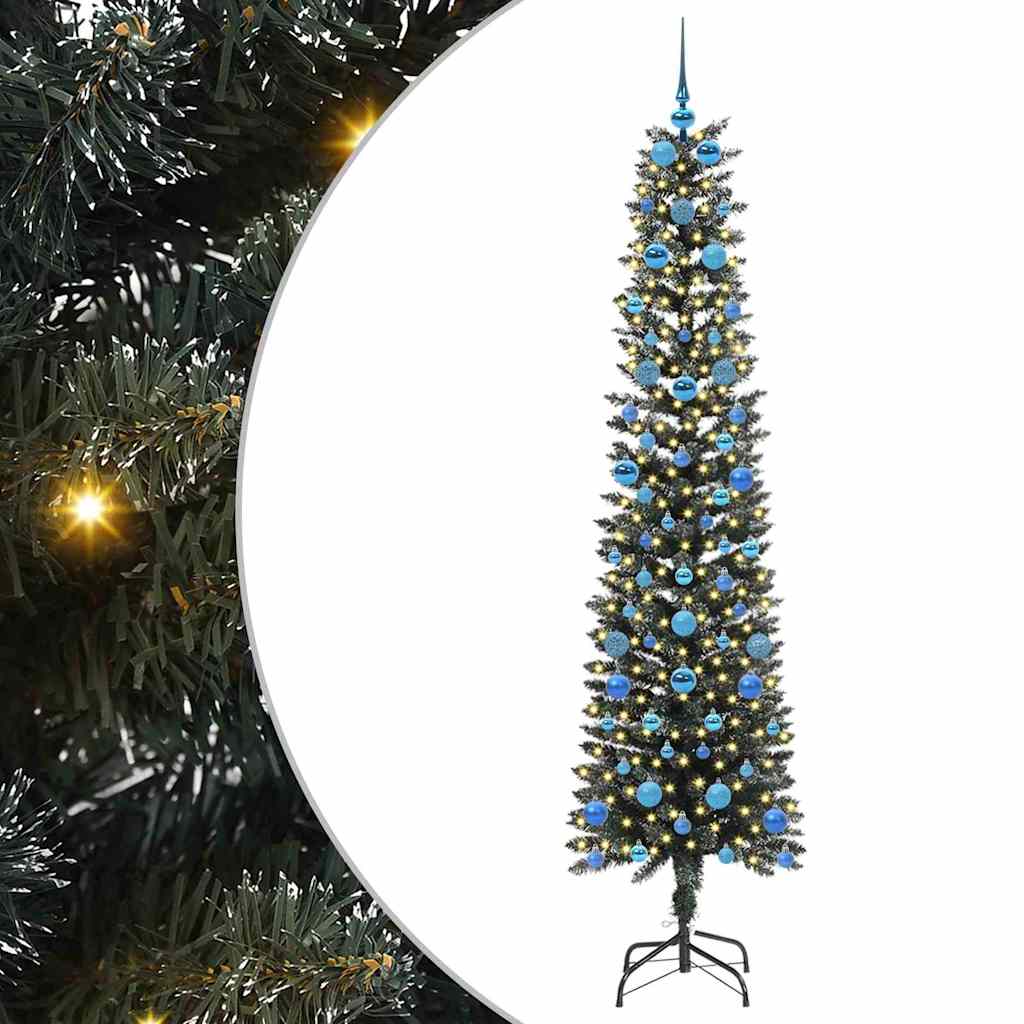 Albero di Natale artificiale VidaXL con 300 LED verdi, 210 cm in PVC e plastica e acciaio