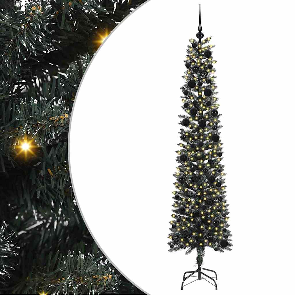Albero di Natale artificiale Vidaxx con 300 LED verdi, 240 cm in PVC e plastica e acciaio