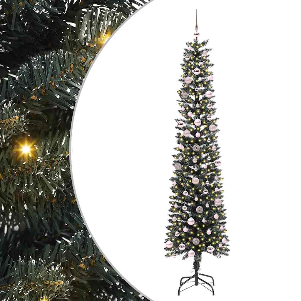Albero di Natale artificiale Vidaxx con 300 LED verdi, 240 cm in PVC e plastica e acciaio