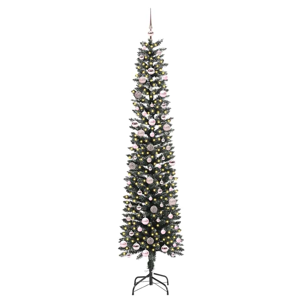 Albero di Natale artificiale Vidaxx con 300 LED verdi, 240 cm in PVC e plastica e acciaio