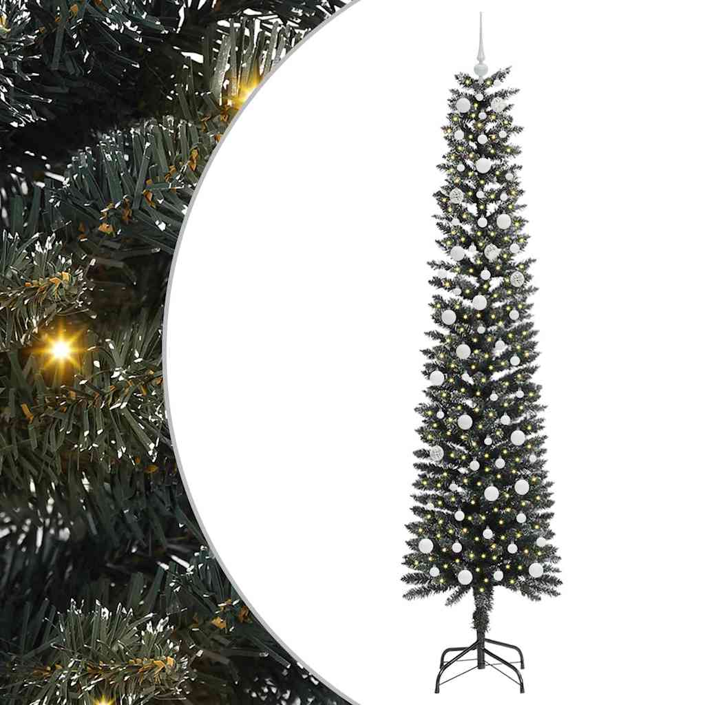 Albero di Natale artificiale Vidaxx con 300 LED verdi, 240 cm in PVC e plastica e acciaio
