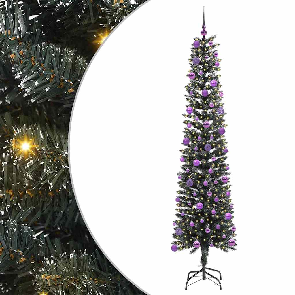Albero di Natale artificiale Vidaxx con 300 LED verdi, 240 cm in PVC e plastica e acciaio