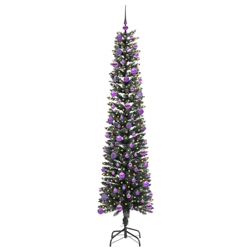Albero di Natale artificiale Vidaxx con 300 LED verdi, 240 cm in PVC e plastica e acciaio