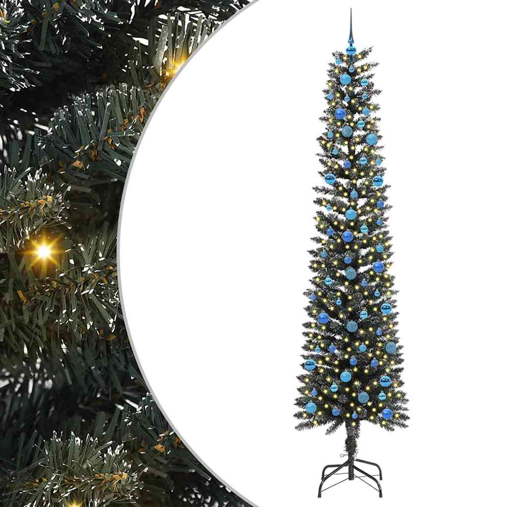Albero di Natale artificiale Vidaxx con 300 LED verdi, 240 cm in PVC e plastica e acciaio