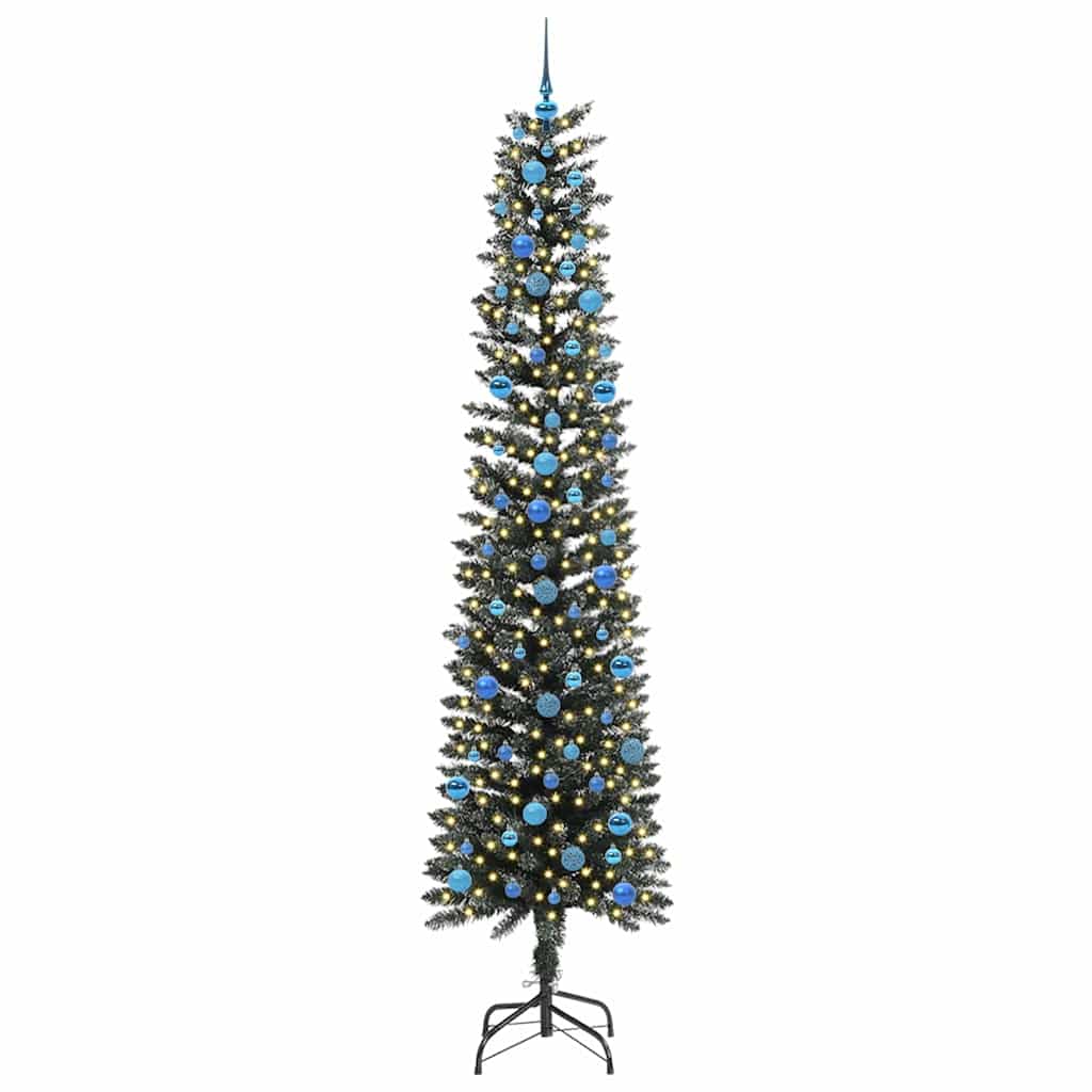Albero di Natale artificiale Vidaxx con 300 LED verdi, 240 cm in PVC e plastica e acciaio