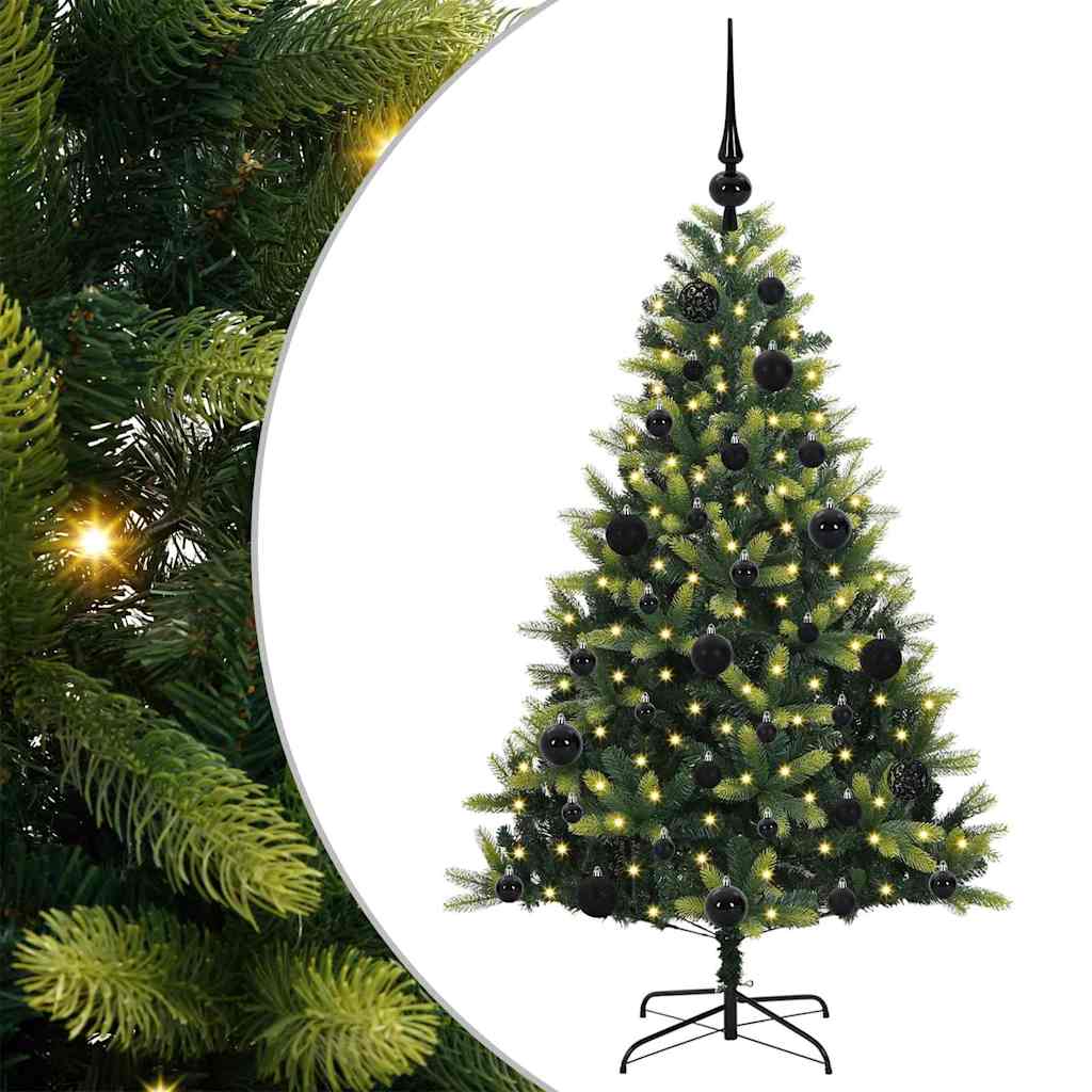 VidaXL árbol de Navidad artificial con bisagra 150 LEDs verde 120 cm PVC y PE