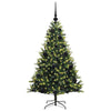 VidaXL árbol de Navidad artificial con bisagra 150 LEDs verde 120 cm PVC y PE