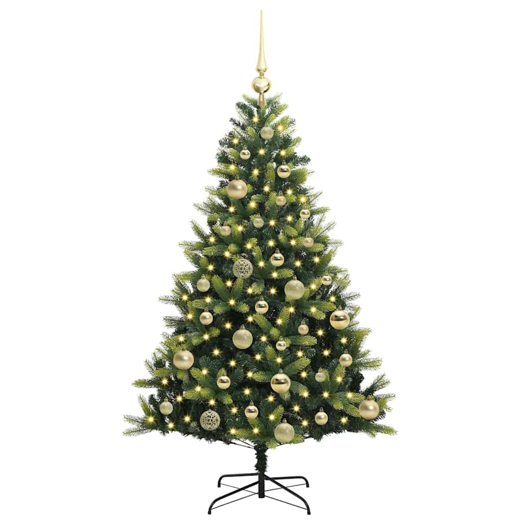 VidaXL árbol de Navidad artificial con bisagra 150 LEDs verde 120 cm PVC y PE