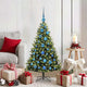 VidaXL Albero di Natale artificiale con cerniera 150 LED verde 120 cm PVC e PE