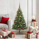 VidaXL Albero di Natale artificiale con cerniera 150 LED verde 120 cm PVC e PE