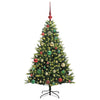 VidaXL Albero di Natale artificiale con cerniera 150 LED verde 120 cm PVC e PE