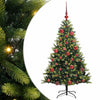 VidaXL Albero di Natale artificiale con cerniera 150 LED verde 150 cm PVC e PE