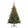 VidaXL Albero di Natale artificiale con cerniera 150 LED verde 150 cm PVC e PE