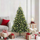 VidaXL Albero di Natale artificiale con cerniera 150 LED verde 150 cm PVC e PE
