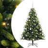 VidaXL Albero di Natale artificiale con cerniera 150 LED verde 150 cm PVC e PE