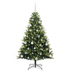 VidaXL Albero di Natale artificiale con cerniera 150 LED verde 150 cm PVC e PE
