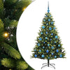 VidaXL árbol de Navidad artificial con bisagra 150 LEDs verde 150 cm PVC y PE