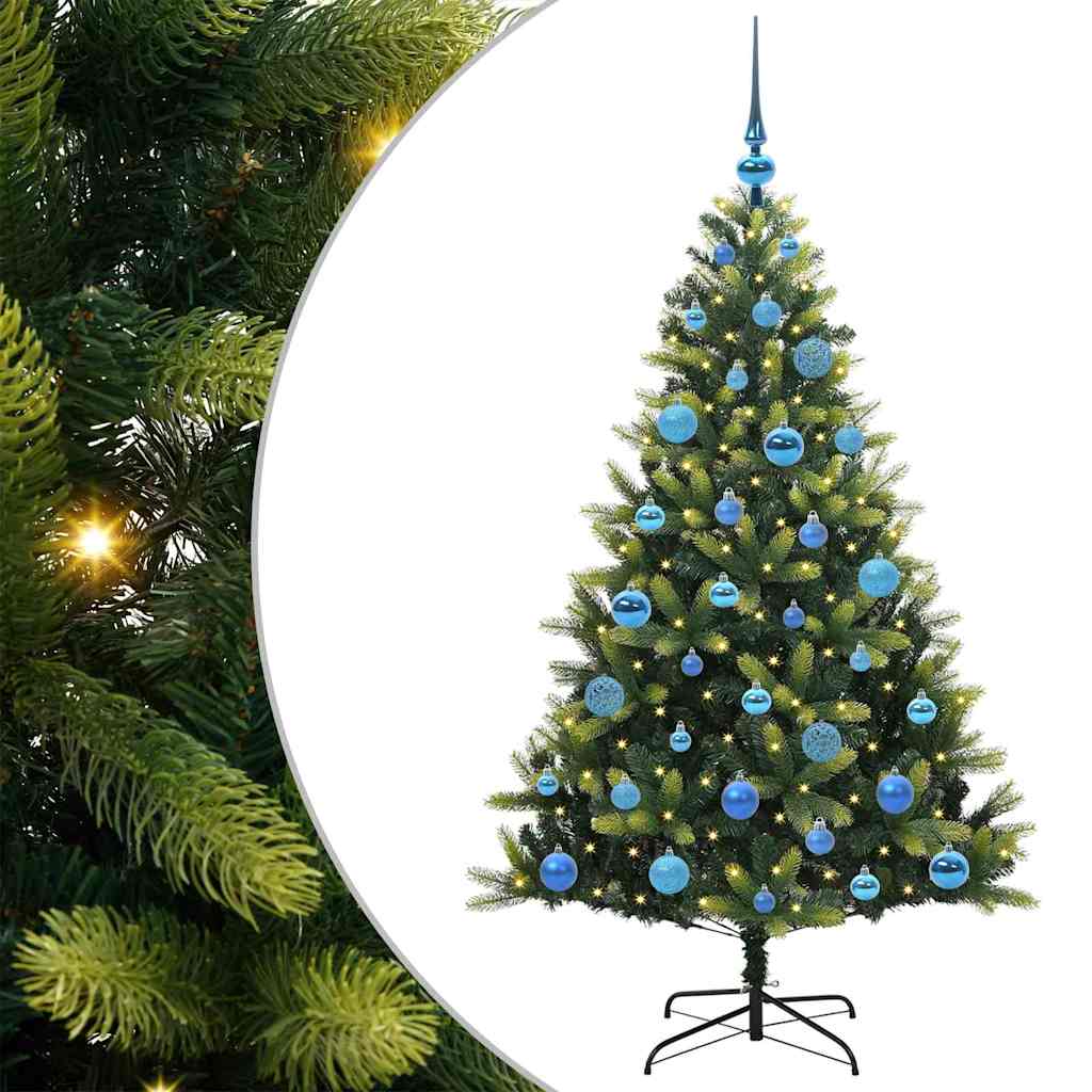 VidaXL Albero di Natale artificiale con cerniera 150 LED verde 150 cm PVC e PE