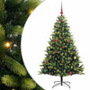 VidaXL Albero di Natale artificiale con cerniera 150 LED verde 150 cm PVC e PE