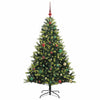 VidaXL Albero di Natale artificiale con cerniera 150 LED verde 150 cm PVC e PE