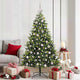 VidaXL Albero di Natale artificiale con cerniera 300 LED verde 180 cm PVC e PE