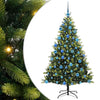 VidaXL Albero di Natale artificiale con cerniera 300 LED verde 180 cm PVC e PE