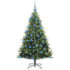 VidaXL Albero di Natale artificiale con cerniera 300 LED verde 180 cm PVC e PE