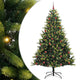 VidaXL Albero di Natale artificiale con cerniera 300 LED verde 210 cm PVC e PE