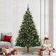 VidaXL Albero di Natale artificiale con cerniera 300 LED verde 210 cm PVC e PE