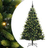 VidaXL Albero di Natale artificiale con cerniera 300 LED verde 210 cm PVC e PE